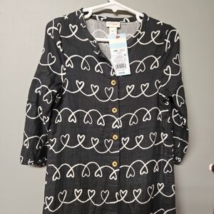 Cat & Jack Black Dress with White Heart Design